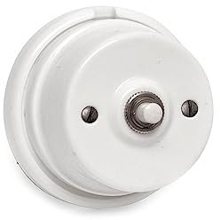 EDM 43753 Mecanismo Pulsador Timbre Porcelana Serie Vintage 10A, Multicolor, 250V