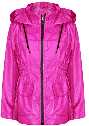 A2Z 4 Kids Raincoat Jackets Windbreaker Waterproof Parka Shower Resistant Hooded Raincoat Children Girls Boys Age 5-13 Years Pink