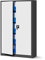 Jan Nowak Metallschrank Jan II 185 x 115 x 40 cm - Aktenschrank abschließbar mit 2 Türen, Mehrzweckschrank mit 5 Ebenen, Büroschrank aus Stahlschrank mit Pulverbeschichtung - Anthrazit-Weiß