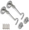 S & S International Solid Brass (Pack of 2) Cabin Hook | Satin Chrome | Cabin Hook Eye Latch for Internal and External Doors, Windows, Garden Gate Latch (8 Inch)