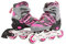 Kids Globe Street Rider Inlineskates (Inliner) rosa/grau, verstellbar von Größe 29-32, abec7 Alurahmen – 720234