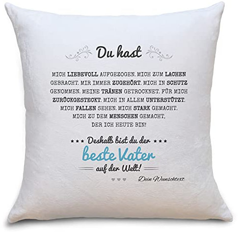OWLBOOK® Personalisierte Geschenke für Papa zum Geburtstag | Papa Geburtstagsgeschenk für Papa Kissen | Papa Geschenk Papa | Bester Papa | Kissen mit Füllung