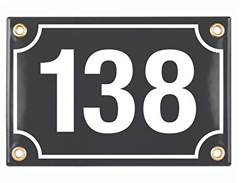 Numéro de Maison | Plaque Émaillée Personnalisée 10x15 cm | Numéro de Rue | Panneau de Porte (Anthracite)