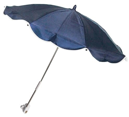 Tradineur - Sombrilla acoplable a sillas de niño, 100% poliéster, parasol con enganche para carritos de bebé, protección solar, 80 x 75 cm, color aleatorio