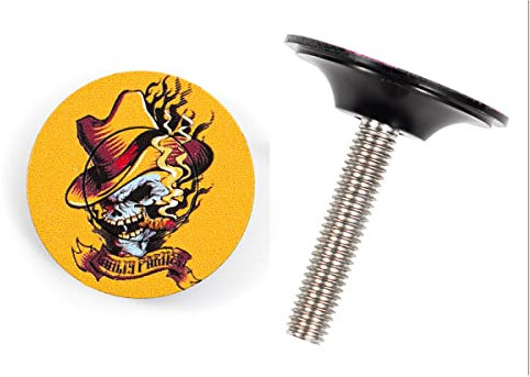 CNC Steuersatz Kappe MTB,1 1/8 MTB Headset Cap Steuersatzkappe Aluminiumlegierung,Gelb