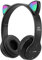 arVin Wireless Kids Headphones, Bluetooth Kids Headset with 85/94 dB Volume Limiter, Wired Children Earphones with Microphone/LED Cat Ear light for Learning/Travelling/Games(Black)