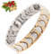 N+NITROLUBE Magnetarmband für Herren EdelstahlStarker Energie Magnetfeldtherapie Schmerzlinderung für Arthritis und Karpaltunnel (22cm, Silber&Gold)