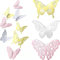 Schmetterling Wandaufkleber 3D Schmetterling Aufkleber Wandtattoo Schmetterling Dekorative Aufkleber Wanddeko für Hause Zimmern Hochzeit Fenstern,36 Stück (3 Farben)