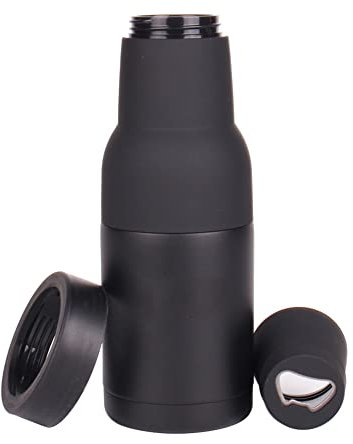 Gteller 3 in 1 Can and Beer Bottle Insulator, Double Wall Stainless Steel Insulated Can Cooler, Beer Bottle Holder 12oz 14oz 17oz (12oz Can&Bottle BK)