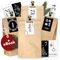 AMARI ® Adventskalender zum Befüllen Hygge Black & White - 24 Papier Adventstüten (mit Holzklammern) zum Basteln für Weihnachten - Papier Weihnachtstüten