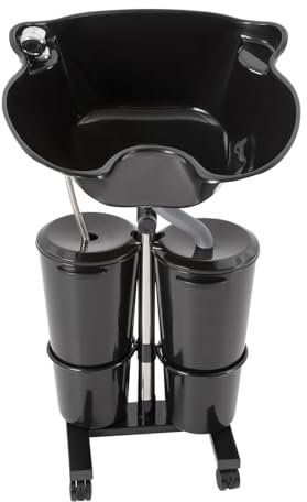 Lavandino mobile per capelli parrucchiere casa lavabo retromarcia,Design a doppio bucket con pompa elettrica lavandino,Altezza e angolo regolabili con doccia