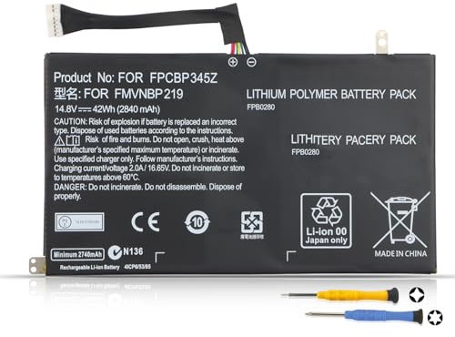 K KYUER FPCBP345Z Laptop Akku für Fujitsu LifeBook UH572 UH552 Ultrabook 13.3-inch Series FPCBP345 FMVNBP219 FPB0280 Notebook Replacement Battery 14.8V 2840mAh 42Wh