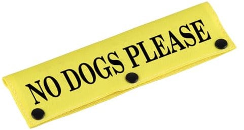 Funny Dog Leash Sleeve No Dogs Please Dog Leash Wrap Sleeve Alert Tag Pet Birthday Gift (No Dogs Please-YE Sleeve)