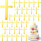 Kreuz Kuchen Topper, 16pcs Cake Topper Kreuz Gold, Kuchen Topper Kommunion Kreuz, Cake Topper Taufe Kreuz, für die Dekoration von Taufen, Erstkommunionen, Geburtstagen(Dick)