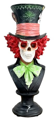 Alfie Francis 37,5 cm hohes Skelett in Zylinderbüste, große Gothic-Ornament, Skulptur, Statue, Heimdekoration, Zubehör, Goth