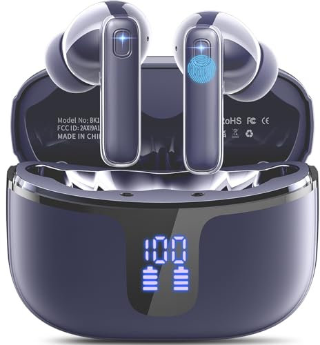 Auriculares inalámbricos, Bluetooth 5.3, auriculares inalámbricos con 4 micrófonos ENC con cancelación de ruido, auriculares estéreo de graves profundos 2024, auriculares inalámbricos de reproducción
