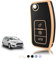 TOOMUME Coque Clé TPU, Etui Clé Étui Clé Adapté pour Ford Fiesta Focus Mondeo Tourneo Ecosport Galaxy Kuga Falcon Fusion Escort Ka B-Max, Couvre Clef Cache Cle Voiture Telécommande - Flip Key