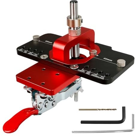 Perforadora de bisagra de 35 mm, plantilla de bisagra oculta de aleación de aluminio, bisagra de bloqueo preciso, guía de taladro, herramienta de carpintería para montaje de bisagras de armarios de