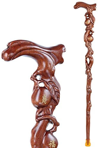 Bastones de Madera Muletas Muletas para Personas Mayores - Bastón de Madera Maciza - Bastón de secuoya - Andador de Madera Deslizante - Regalo de cumpleaños para Personas Mayores Ayuda para la