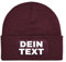 NIMAMA Unisex Erwachsenen Mütze Beanie Bedrucken Lassen - Mit Wunschtext personalisiert - Individuell als Geschenk für Herren und Damen selbst gestalten - Burgund