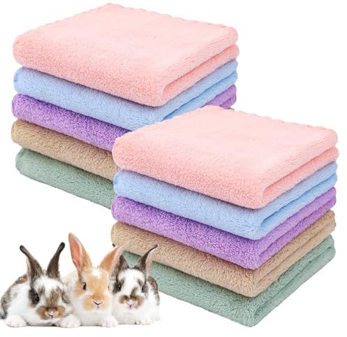 Meerschweinchen Decken,10 Stück Fleece Haustier Decken 35 x 75 cm,Meerschweinchen Käfig Einlagen,Kleintier Fleece Bett,Hundedecke,Katzendecken für Kaninchen Hamster Hase Chinchilla Eichhörnchen