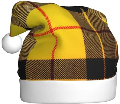 Weihnachtsmütze, Weihnachtsmannmütze, Weihnachtsmannmütze, Strickmütze, Strickmütze für Erwachsene, Damen und Herren, Gelb / Grau / Schwarz