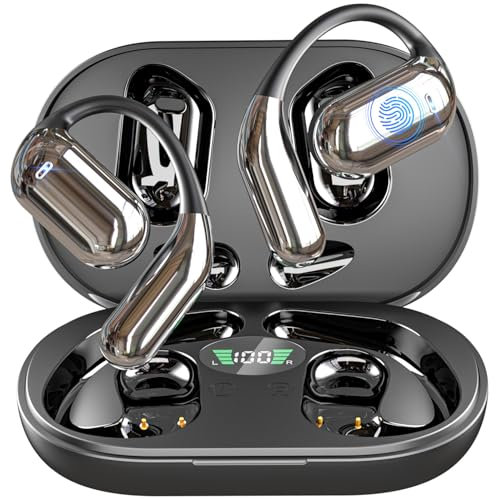 EUQQ Auriculares Inalámbricos Bluetooth 5.4 Deportivos Con HD Mic, 50H de Duración, Conducción Ósea, Diseño Abierto Confortable, IP7 Impermeable