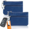 2 Stück schlüsselmäppchen Damen, Schlüsseltasche Mini Geldbörse Damen Schlüsseletui Aus Pu Leder Autoschlüssel Tasche Schlüssel Tasche Schlüsselanhänger Tasche Kleine Schlüsselmäppchen Herren-Blau
