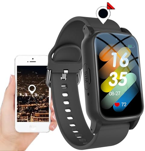 Elderly Smart Watch with Fall Detection, Life Alert Systems for Seniors, Fall Alarm Watch For Elderly, Tracker Watch for Dementia Alzheimer's, GPS Tracker, SOS Call,Black