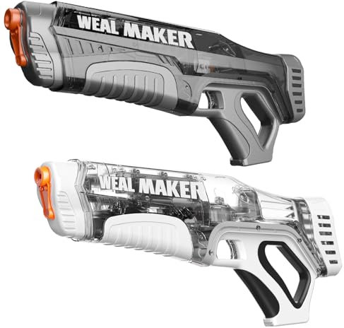 Artcool Electric Water Gun,Fast Auto Suction & USB Charging,Full Auto 220+ Continuous Powerful Water Pistol Up to 22-26FT Range,IP67 Waterproof Squirt Guns for Adults/Kids(Black+White)