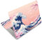 PLIGREAT Pink Sea Wave Laptop Haut Aufkleber Aufkleber Universal Vinyl Wiederverwendbares Notebook Cuttable Aufkleber Aquarell Kunst Schutzhülle für 12 13 13,3 14 15 Zoll Laptop Netbook