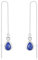 Lapis Lazuli Lange Ohrringe 925 Sterling Silber Unendlichkeit Lapis Lange Kette Tropfen Ohr Linie Ohrringe Geburtstag Schmuck Geschenke für Frauen