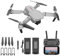 ADEPTNA Foldable Quadcopter Drone with Dual HD Camera 360° Flip Gesture Control Optical Flow 150m Long Range Obstacle Avoidance 25-30 Min Flight Time 2 Batteries Speed Control Portable Drone (GREY)