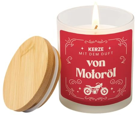 Kerze mit dem Duft von Motoröl - Duftkerze als Geschenk