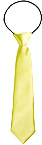 DonDon Jungen Krawatte Kinder Krawatte im Seidenlook glänzend – 7,0 cm breit – mit elastischem Gummiband - Gelb