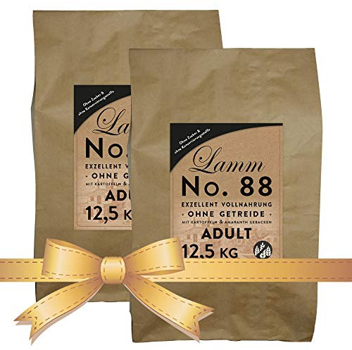 Trockenfutter für Hunde | mit Lamm & Kartoffeln | Hundefutter getreidefrei | Single Protein 100% Lammfleisch | Vollnahrung für futtersensible Hunde | 2 x 12,5 Kg Trockenfutter getreidefrei
