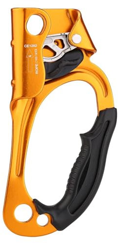 UBAYMAX Climbing Hand Ascender, Outdoor Mountaineer Rock Climbing Left/Right Hand Ascender for 10-13 mm Rope (Golden (Right))