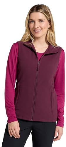 Mountain Warehouse Camber Womens Gilet - Lightweight Sleeveless Jacket, Microfleece Bodywarmer, Breathable Vest, Zipped Side Pockets - For Spring Summer, Camping, Hiking Burgundy Women's Size 8