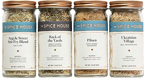 The Spice House - Back of the Yards Collection - 4 Count - ½ Cup Each - Sealed Display Jars - All-Purpose Seasonings, Spice Blends, Rubs - Ideal for Cooks of All Levels
