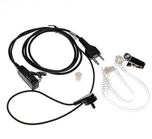 vhbw Headset mit Push-to-Talk Mikrofon kompatibel mit Icom IC-F12, IC-F12S, IC-F14, IC-F15, IC-F16, IC-F20, IC-F21, IC-F21S, IC-F22, IC-F22S Funkgerät