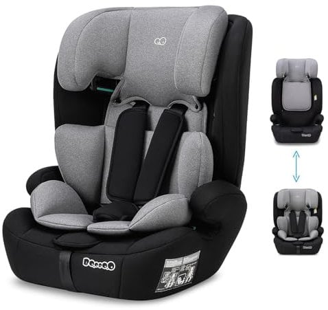 Seggiolino auto Nania Torino 76-150 cm, Gr 1/2/3 da 9 a 36 kg,da 15 mesi a 12 anni, Poggiatesta regolabile con 12 regolazioni,Protezione laterale,Rivestimento sfoderabile e lavabile – Portabicchieri