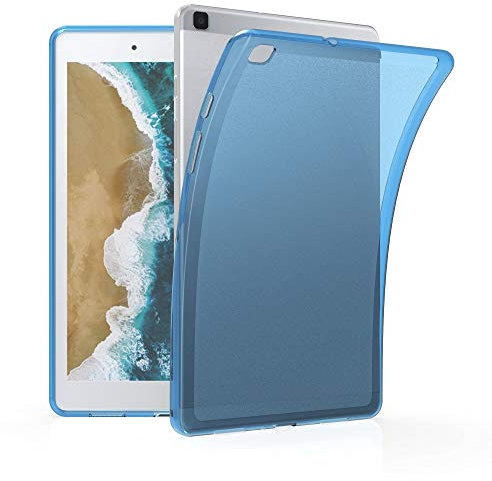 kwmobile Carcasa Compatible con Samsung Galaxy Tab A 8.0 (2019) Funda - Ultrafina y Flexible de plástico TPU - Puertos y Botones accesibles - Azul/Transparente