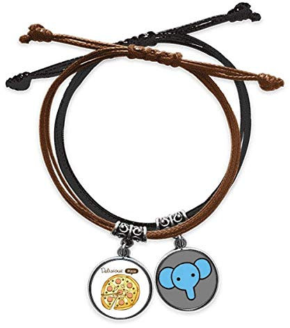 Würstchen Pilz Pizza Italien Lebensmittel Armband Seil Handkette Leder Elefant Armband