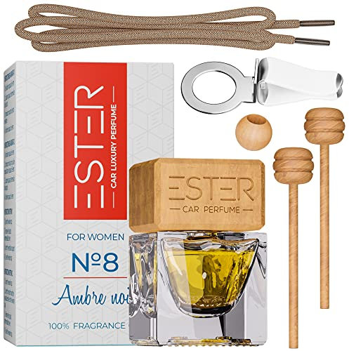 Noir8 Ambre Noir: parfum de voiture de luxe, pour femme (épicé, agrumes, rose, boisé, sucré)