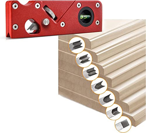 45 Grad Winkelhobel für Holzbearbeitung Manuelle Holzbearbeitung Werkzeug Manuelle Glättung Werkzeug (Anfasen + 7 Cutter-Kopf)