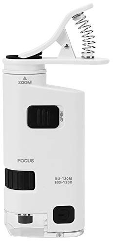 80-120X microscopio de clip móvil Mini lupa de joyería LED portátil lupa de bucle abrazadera de aumento apta para teléfono móvil Universal