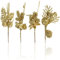com-four® 4X Deko-Gesteck, dekorative Zweige als tolle Weihnachtsdekoration, schöner Raumschmuck, verschönert Geschenke auch für Kränze und Blumenarrangements DIY (goldfarben - mittel)