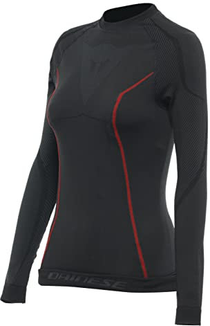 Dainese Damen Thermo LS Lady Baselayer-Shirt, Schwarz/Rot, M
