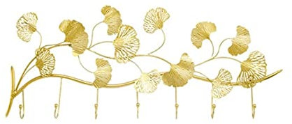 VONGAZ Kleiderhaken Garderobenleiste Wandgarderobe Goldene Blätter Metall Eingangsbereich Wandhaken für Wohnzimmer und Schlafzimmer Garderobe Wandhalterung Wandhaken Garderobenhaken