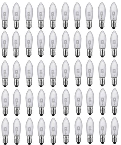 ShuoHui E10 LED Ersatzlampen Glühbirnen Topkerze für Lichterkette 10V-55V AC 0.2W 3000K 10LM (20)